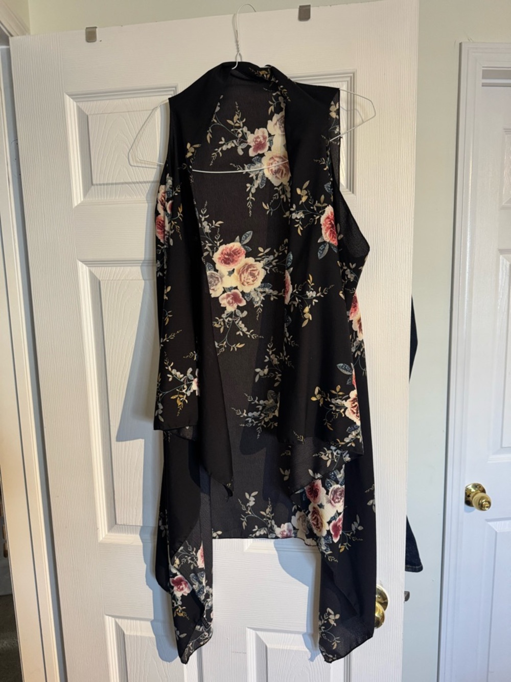 Black Floral Vest Dress Cover-Up